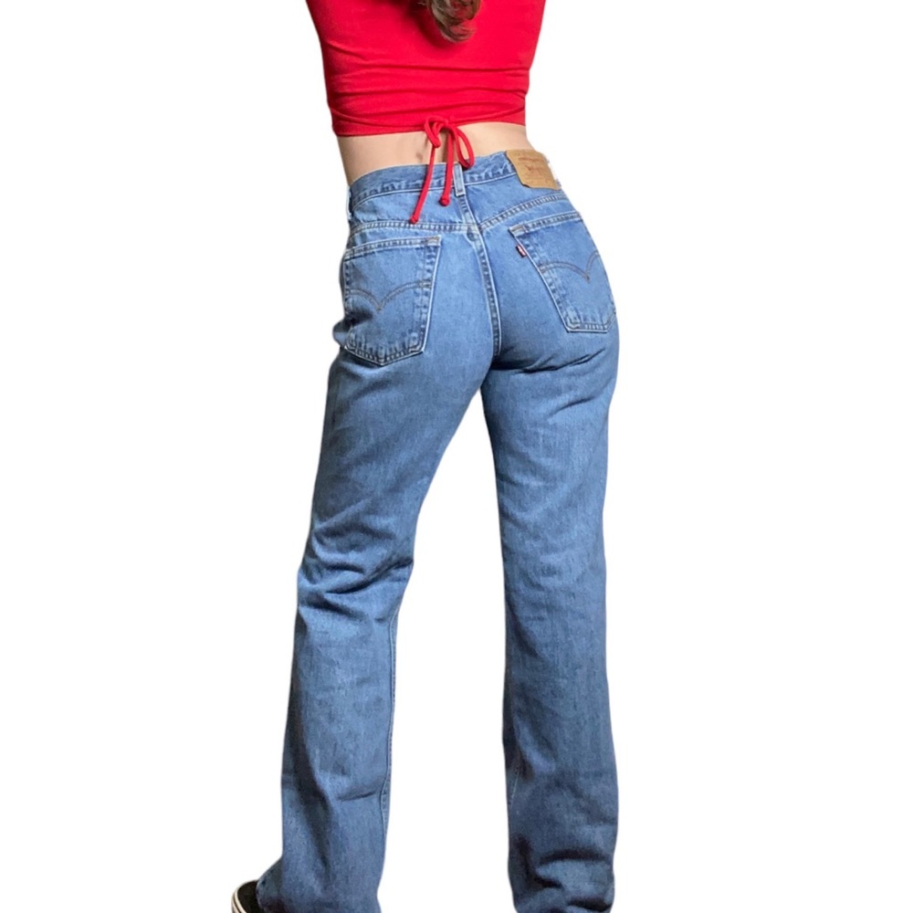 Y2K Levi’s 517 Slim Fit Bootcut Stone Washed Women’s Vintage Jeans Blue - Picture 16 of 16
